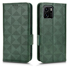 Funda de Cuero Cartera con Soporte Carcasa C02X para Vivo Y10 t1 Verde