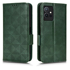 Funda de Cuero Cartera con Soporte Carcasa C02X para Vivo Y30 5G Verde