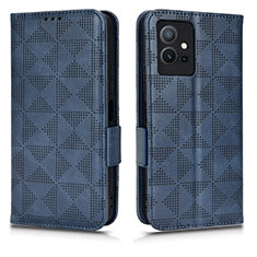 Funda de Cuero Cartera con Soporte Carcasa C02X para Vivo Y52t 5G Azul