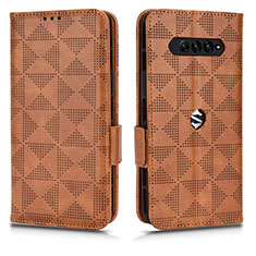 Funda de Cuero Cartera con Soporte Carcasa C02X para Xiaomi Black Shark 4 5G Marron