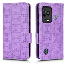 Funda de Cuero Cartera con Soporte Carcasa C02X para Xiaomi Black Shark 5 5G Morado