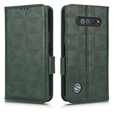 Funda de Cuero Cartera con Soporte Carcasa C02X para Xiaomi Black Shark 5 RS 5G Verde