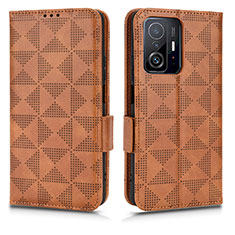 Funda de Cuero Cartera con Soporte Carcasa C02X para Xiaomi Mi 11T 5G Marron