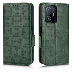 Funda de Cuero Cartera con Soporte Carcasa C02X para Xiaomi Mi 11T 5G Verde