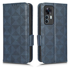 Funda de Cuero Cartera con Soporte Carcasa C02X para Xiaomi Mi 12T Pro 5G Azul