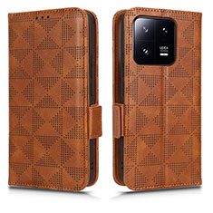 Funda de Cuero Cartera con Soporte Carcasa C02X para Xiaomi Mi 13 5G Marron