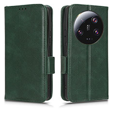 Funda de Cuero Cartera con Soporte Carcasa C02X para Xiaomi Mi 13 Ultra 5G Verde