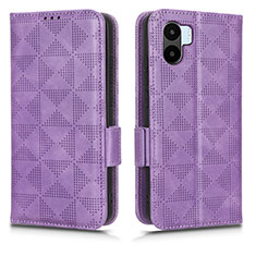 Funda de Cuero Cartera con Soporte Carcasa C02X para Xiaomi Poco C51 Morado