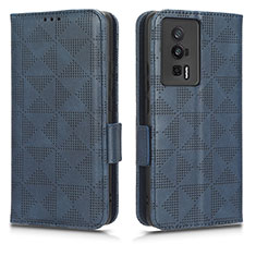 Funda de Cuero Cartera con Soporte Carcasa C02X para Xiaomi Poco F5 Pro 5G Azul