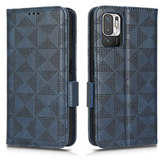 Funda de Cuero Cartera con Soporte Carcasa C02X para Xiaomi POCO M3 Pro 5G Azul