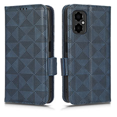 Funda de Cuero Cartera con Soporte Carcasa C02X para Xiaomi Poco M4 5G Azul