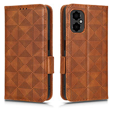 Funda de Cuero Cartera con Soporte Carcasa C02X para Xiaomi Poco M4 5G Marron