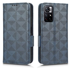 Funda de Cuero Cartera con Soporte Carcasa C02X para Xiaomi Poco M4 Pro 5G Azul