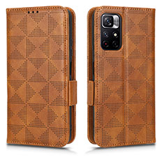 Funda de Cuero Cartera con Soporte Carcasa C02X para Xiaomi Poco M4 Pro 5G Marron