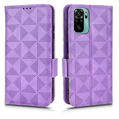 Funda de Cuero Cartera con Soporte Carcasa C02X para Xiaomi Poco M5S Morado