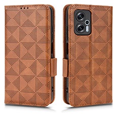 Funda de Cuero Cartera con Soporte Carcasa C02X para Xiaomi Poco X4 GT 5G Marron