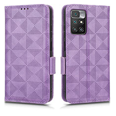 Funda de Cuero Cartera con Soporte Carcasa C02X para Xiaomi Poco X4 NFC Morado