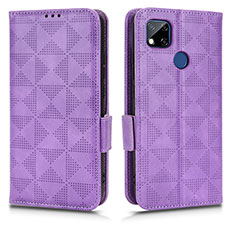 Funda de Cuero Cartera con Soporte Carcasa C02X para Xiaomi Redmi 9 Activ Morado