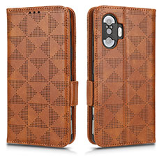 Funda de Cuero Cartera con Soporte Carcasa C02X para Xiaomi Redmi K40 Gaming 5G Marron