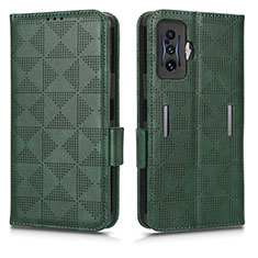 Funda de Cuero Cartera con Soporte Carcasa C02X para Xiaomi Redmi K50 Gaming 5G Verde