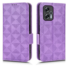 Funda de Cuero Cartera con Soporte Carcasa C02X para Xiaomi Redmi K50i 5G Morado