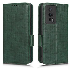 Funda de Cuero Cartera con Soporte Carcasa C02X para Xiaomi Redmi K60 5G Verde