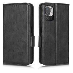 Funda de Cuero Cartera con Soporte Carcasa C02X para Xiaomi Redmi Note 10 5G Negro