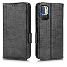 Funda de Cuero Cartera con Soporte Carcasa C02X para Xiaomi Redmi Note 10 JE 5G Negro