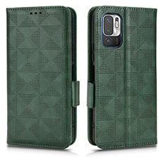 Funda de Cuero Cartera con Soporte Carcasa C02X para Xiaomi Redmi Note 10 JE 5G Verde