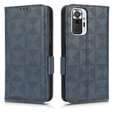 Funda de Cuero Cartera con Soporte Carcasa C02X para Xiaomi Redmi Note 10 Pro 4G Azul