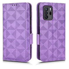 Funda de Cuero Cartera con Soporte Carcasa C02X para Xiaomi Redmi Note 10 Pro 5G Morado