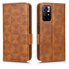 Funda de Cuero Cartera con Soporte Carcasa C02X para Xiaomi Redmi Note 11 5G Marron