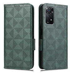 Funda de Cuero Cartera con Soporte Carcasa C02X para Xiaomi Redmi Note 11 Pro 4G Verde