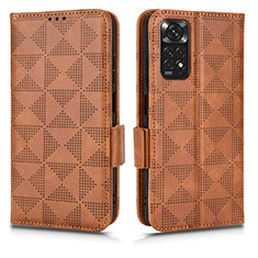 Funda de Cuero Cartera con Soporte Carcasa C02X para Xiaomi Redmi Note 11S 4G Marron