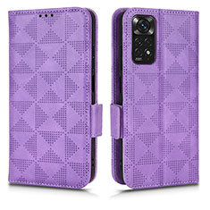 Funda de Cuero Cartera con Soporte Carcasa C02X para Xiaomi Redmi Note 11S 4G Morado