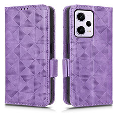 Funda de Cuero Cartera con Soporte Carcasa C02X para Xiaomi Redmi Note 12 Explorer Morado