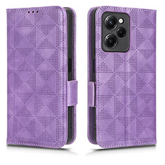 Funda de Cuero Cartera con Soporte Carcasa C02X para Xiaomi Redmi Note 12 Pro Speed 5G Morado