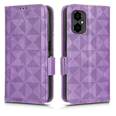 Funda de Cuero Cartera con Soporte Carcasa C02X para Xiaomi Redmi Note 12R Pro 5G Morado