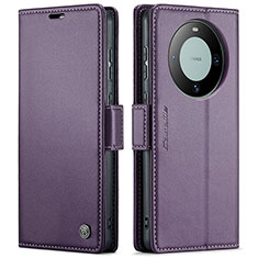 Funda de Cuero Cartera con Soporte Carcasa C03S para Huawei Mate 60 Morado