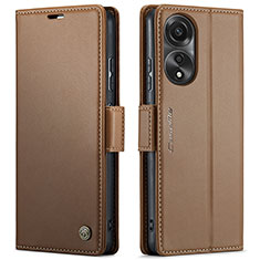 Funda de Cuero Cartera con Soporte Carcasa C03S para Oppo A78 4G Marron