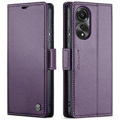 Funda de Cuero Cartera con Soporte Carcasa C03S para Oppo A78 4G Morado