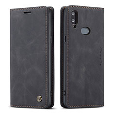 Funda de Cuero Cartera con Soporte Carcasa C03S para Samsung Galaxy A10s Negro