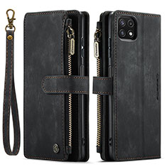 Funda de Cuero Cartera con Soporte Carcasa C03S para Samsung Galaxy A22s 5G Negro