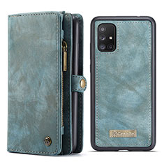 Funda de Cuero Cartera con Soporte Carcasa C03S para Samsung Galaxy A51 4G Azul