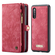 Funda de Cuero Cartera con Soporte Carcasa C03S para Samsung Galaxy A70 Rojo