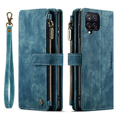 Funda de Cuero Cartera con Soporte Carcasa C03S para Samsung Galaxy F12 Azul