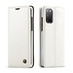 Funda de Cuero Cartera con Soporte Carcasa C03S para Samsung Galaxy S20 5G Blanco