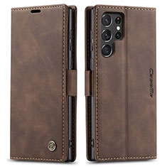 Funda de Cuero Cartera con Soporte Carcasa C03S para Samsung Galaxy S23 Ultra 5G Marron