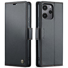 Funda de Cuero Cartera con Soporte Carcasa C03S para Xiaomi Poco M6 Pro 5G Negro