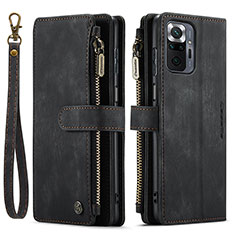 Funda de Cuero Cartera con Soporte Carcasa C03S para Xiaomi Redmi Note 10 Pro 4G Negro